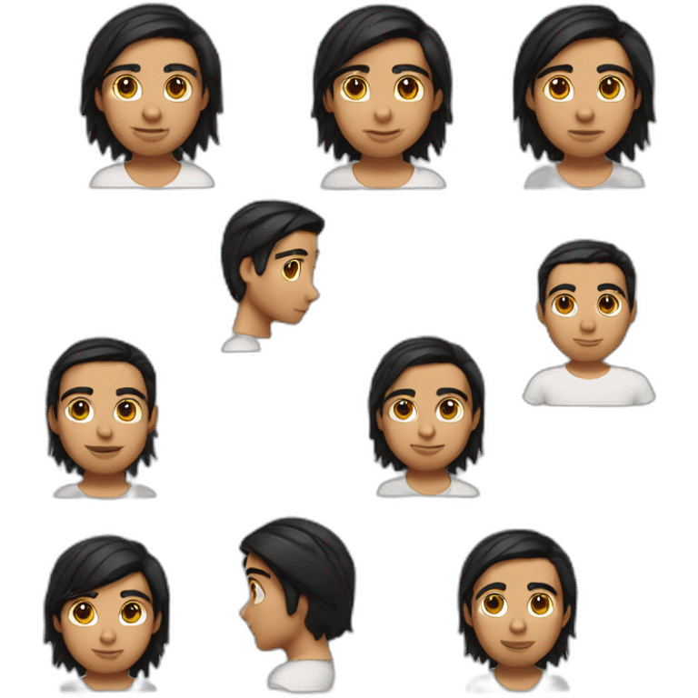 Kris pande middle eastern boy with black hair short braids and a polo shirt emoji