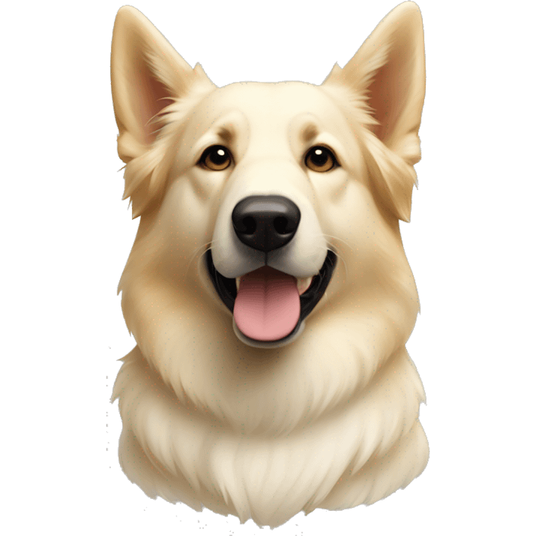 WHITE colored German shepherd and golden retriever emoji