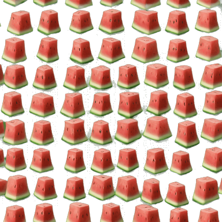 Realistic watermelon cube isolated.  emoji