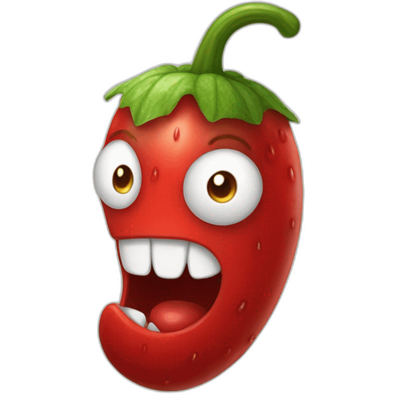 an evil red cucumber with steam coming out of his ears with emoji