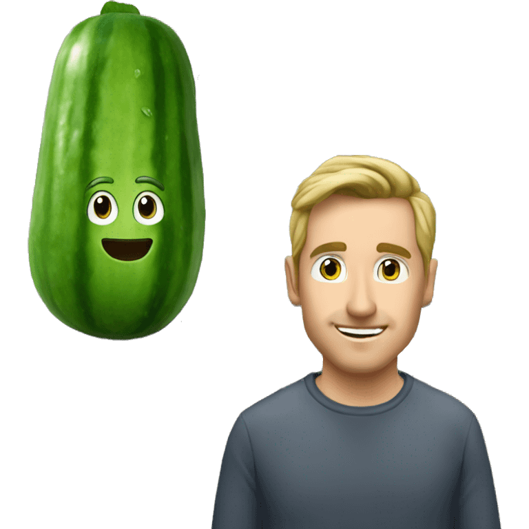 Cucumber keyboard next a man emoji