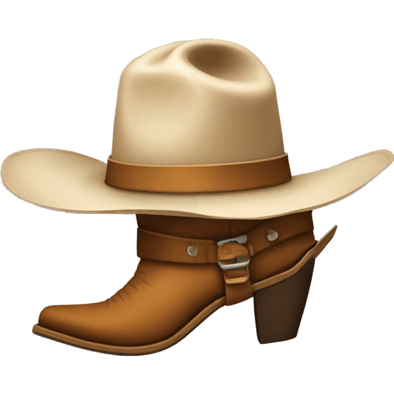 a cowboy hat and boots emoji