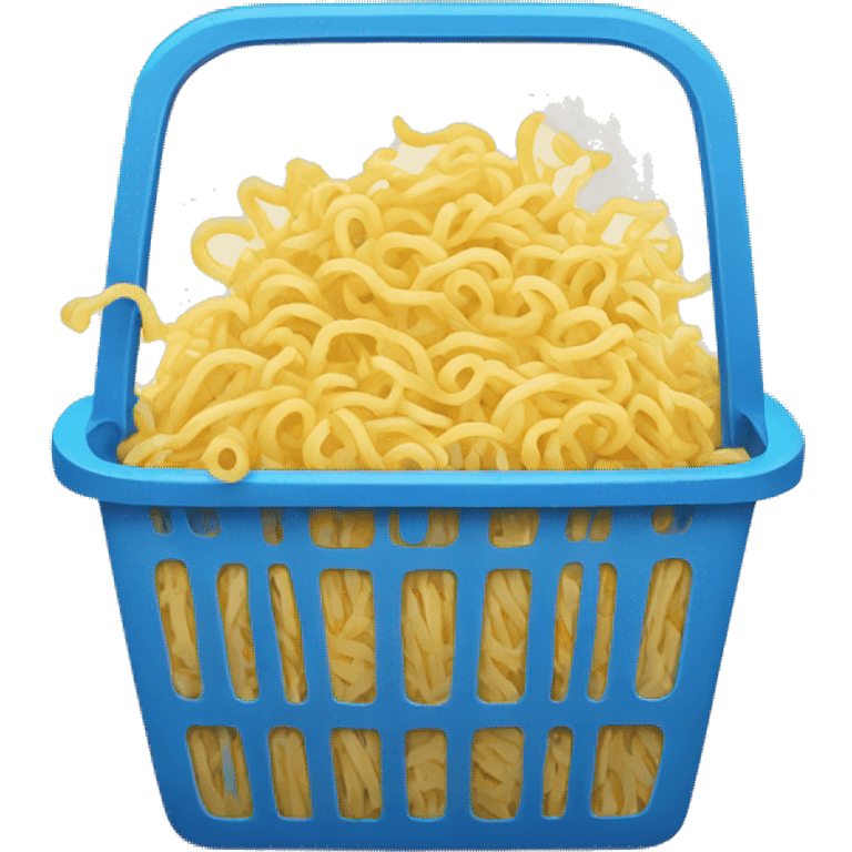 shopping basket with instant noodles emoji