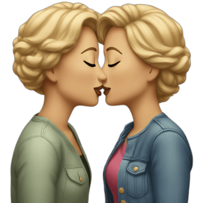 two women kissing emoji