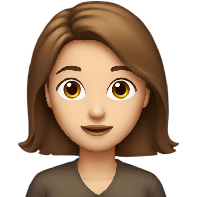 SMM women with brown hair emoji