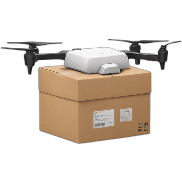 Delivery drone with a delivery box emoji