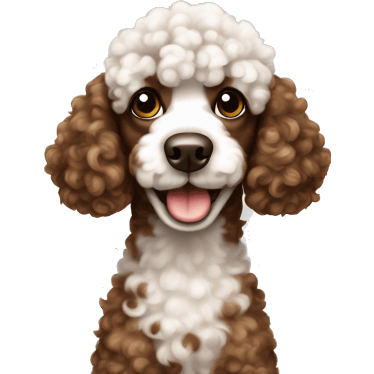 Brown and white spotted poodle emoji