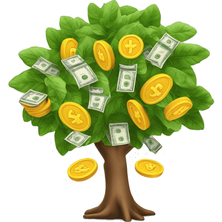 Harvesting money from money tree emoji