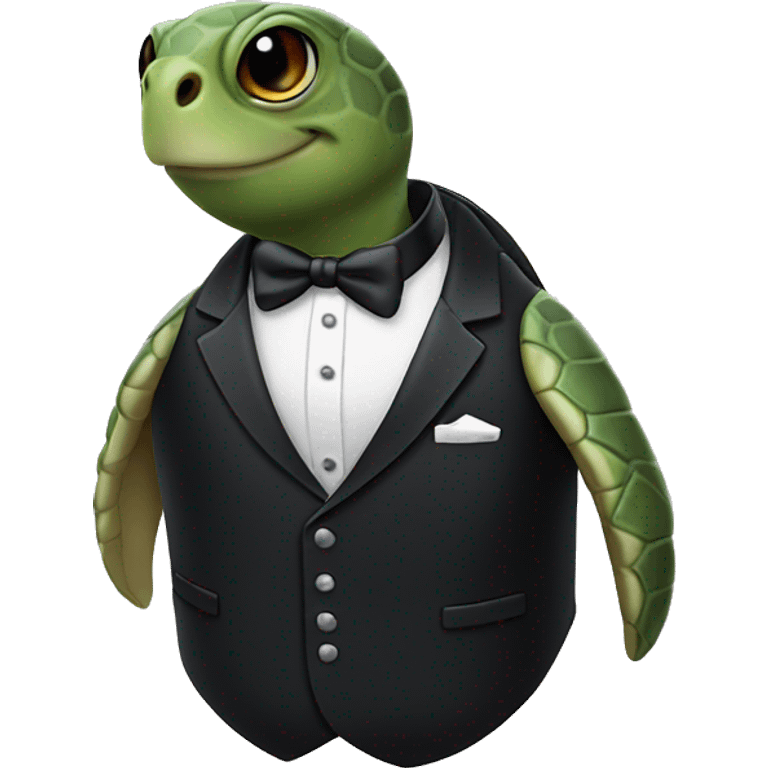 Turtle wearing a tuxedo  emoji