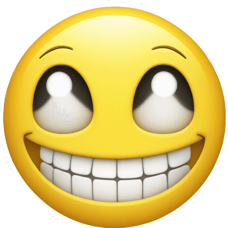 Yellow smiling face showing all white teeth, wearing black specks emoji