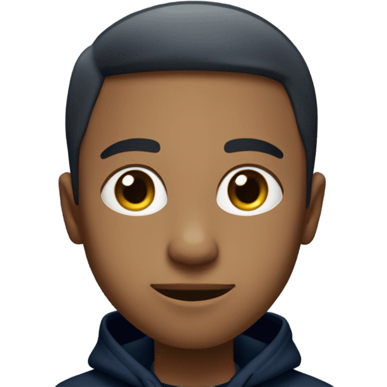 generate me a white person wearing a navy blue hoodie which says GAP on it in big letters  emoji