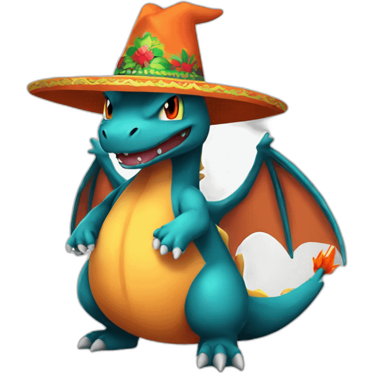 Charizard with a Mexican hat emoji