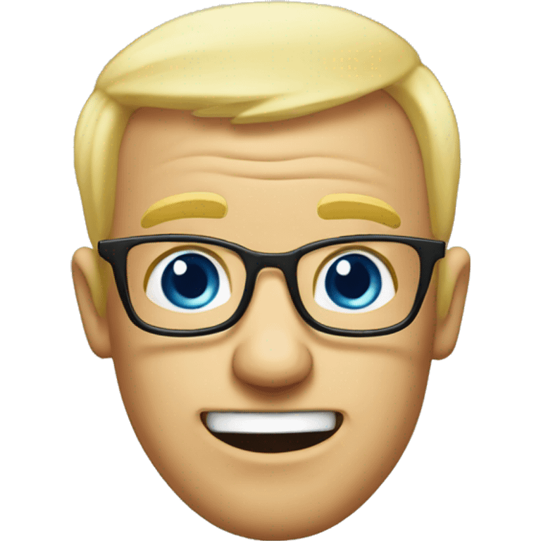 balding blond crazy silly nerd emoji