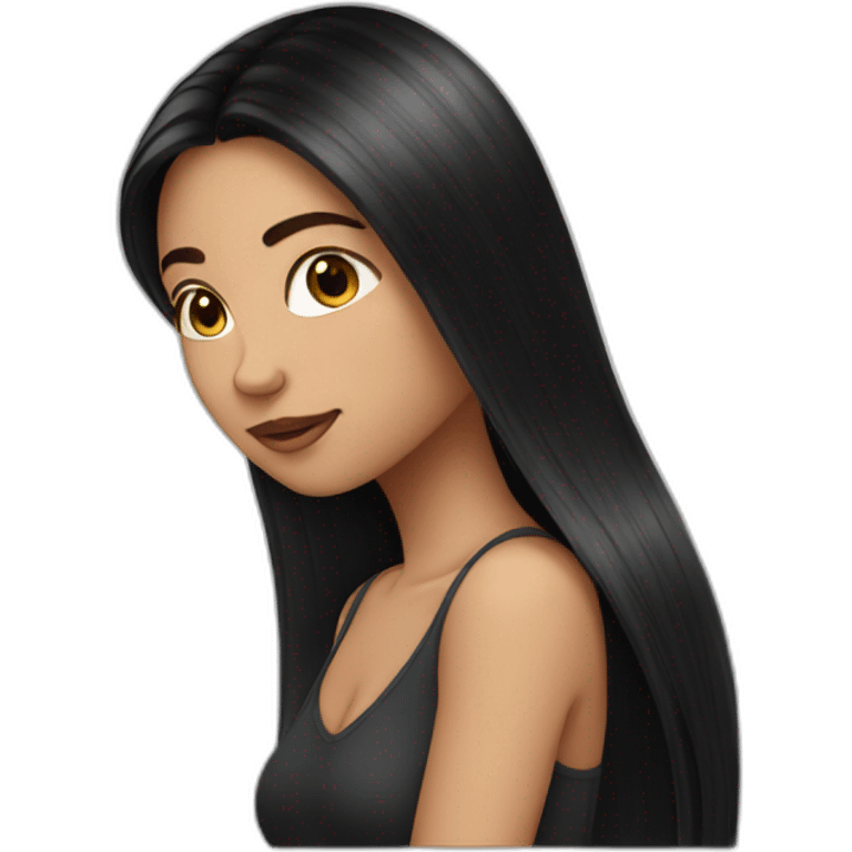 girl long black straigh hair emoji