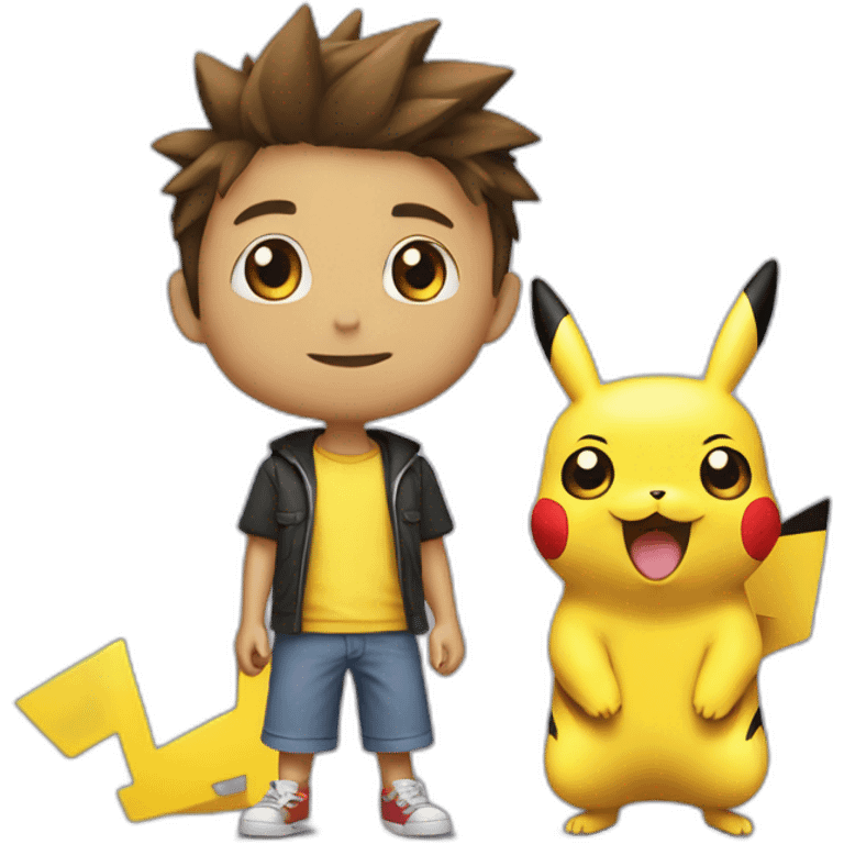 Pikachu et Sacha emoji