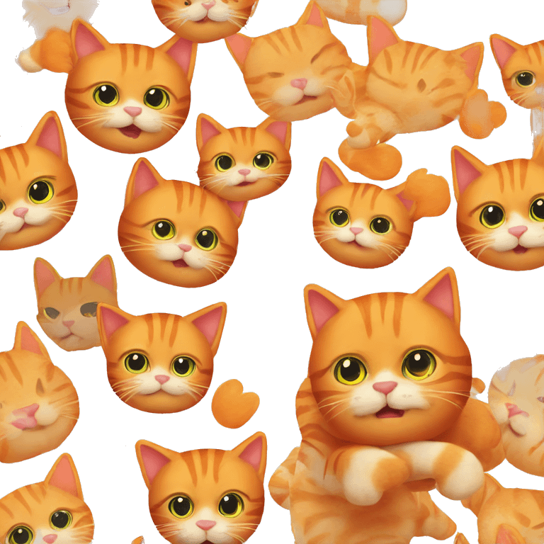 Big orange cat AND small tricolour kitty emoji