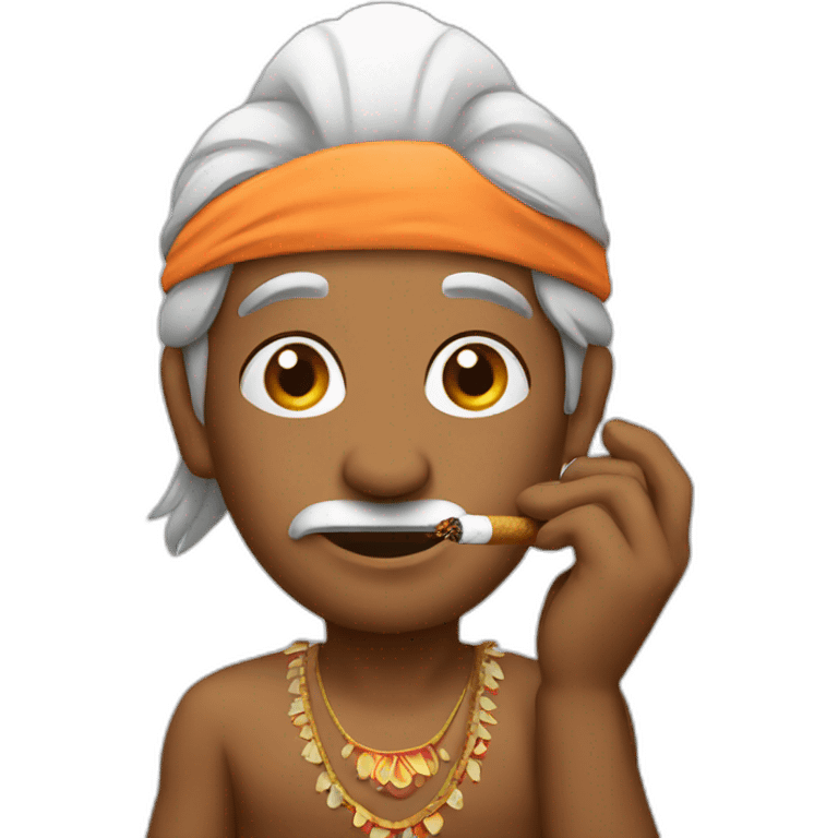 Indian with cigarette  emoji