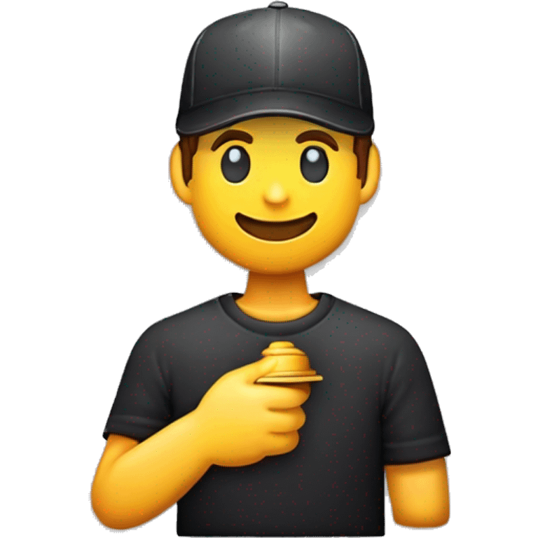 A guy holding cap emoji