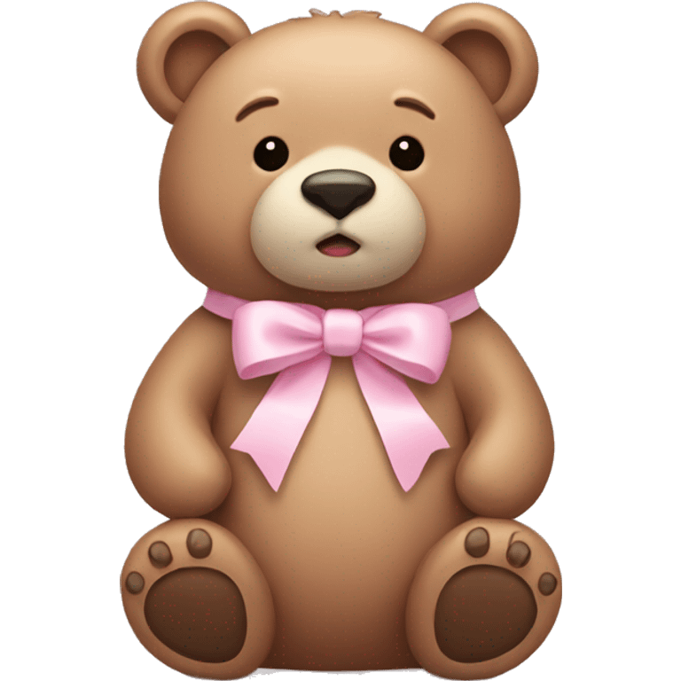 Bear with light pink bow emoji