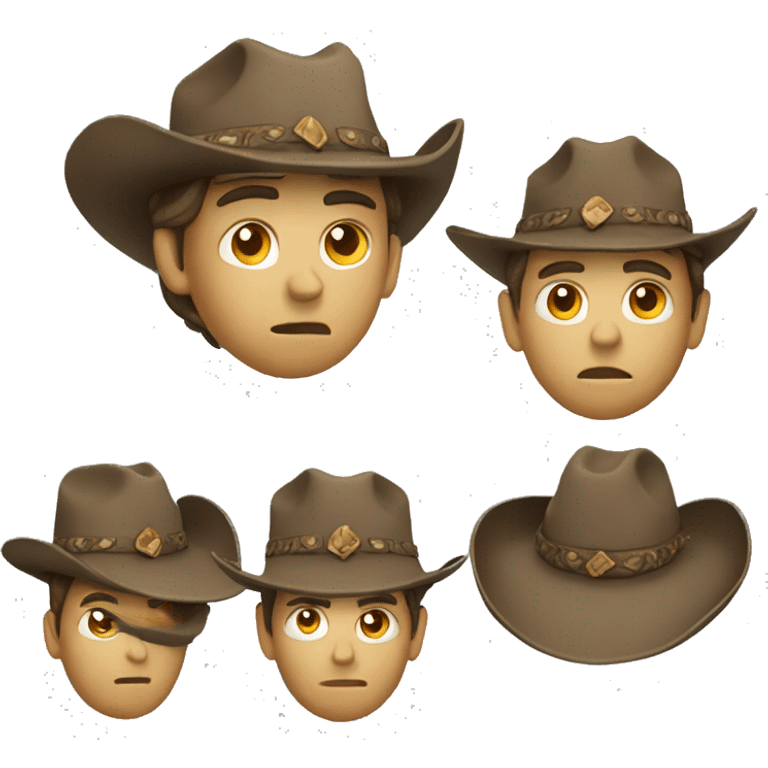 pensive face with cowboy hat emoji