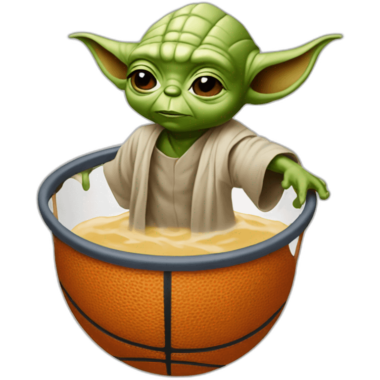 Yoda dunking a basketball  emoji