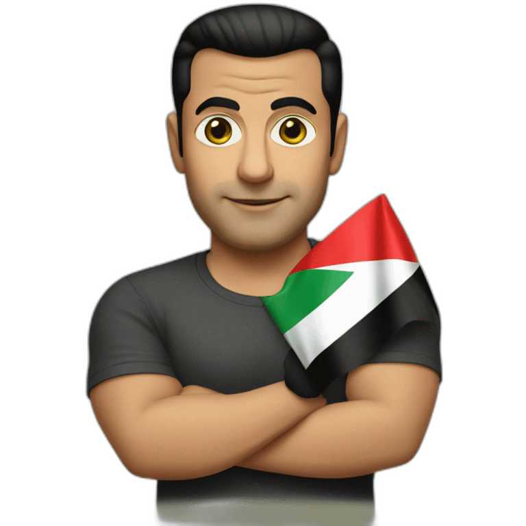 Salman khan with Palestine flag emoji