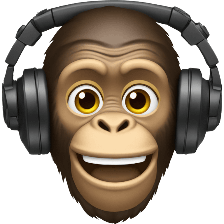 Cre un emoji de un chimpance dj emoji