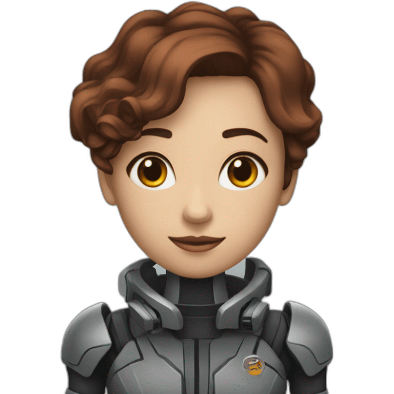 Robotina melena rizosa emoji