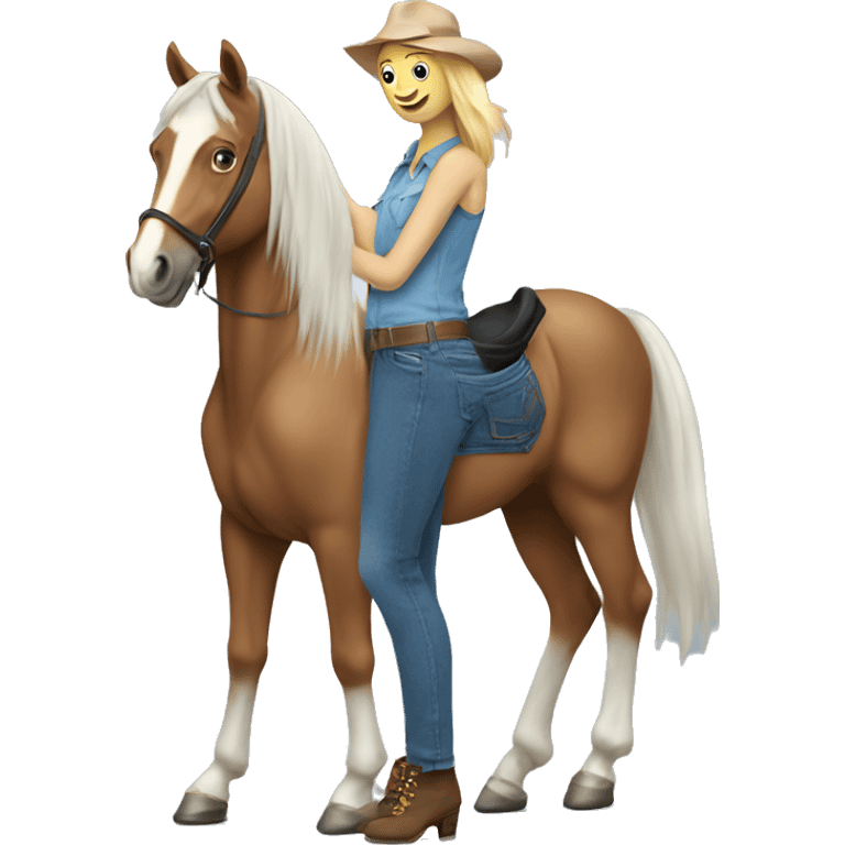 Horse wearing jeans on all legs emoji