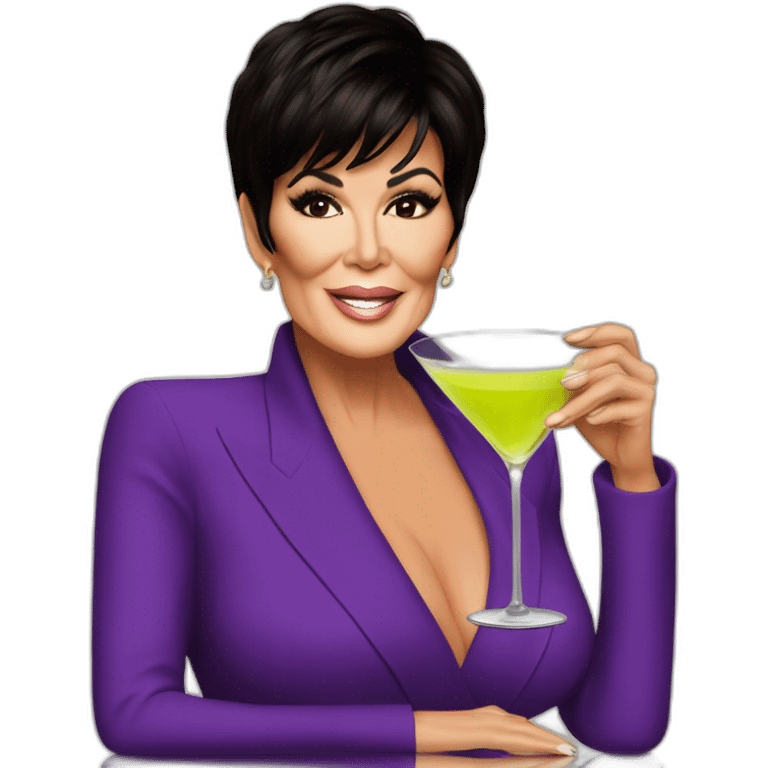 Kris jenner drinking martini emoji