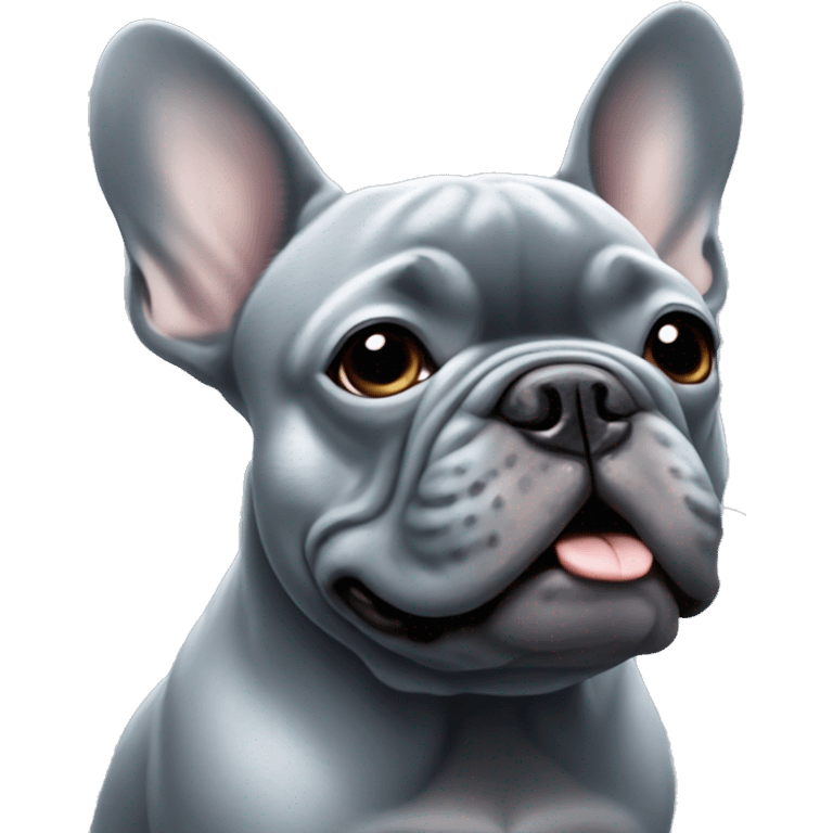 Blueish Gray french bulldog emoji