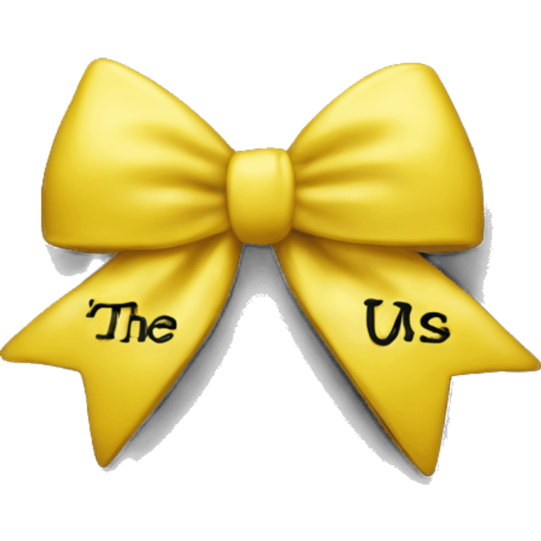 yellow bow with the words the secret of us engraved on it in black emoji