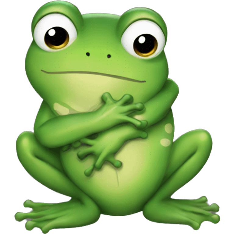 Frogs hugging emoji