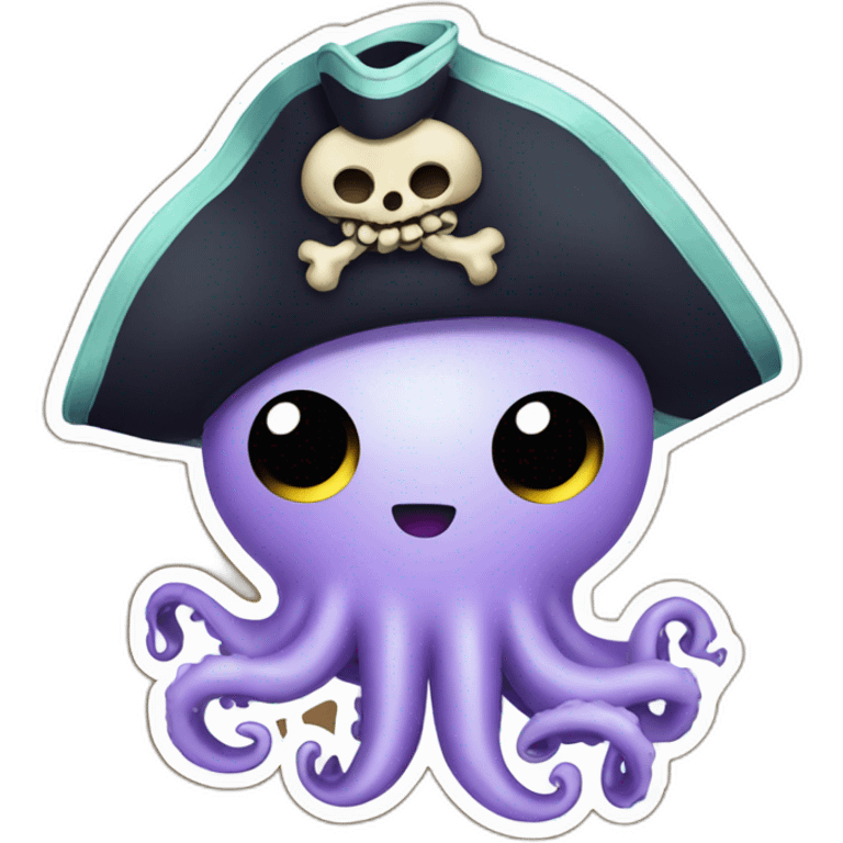 pirate cute octopus sticker emoji