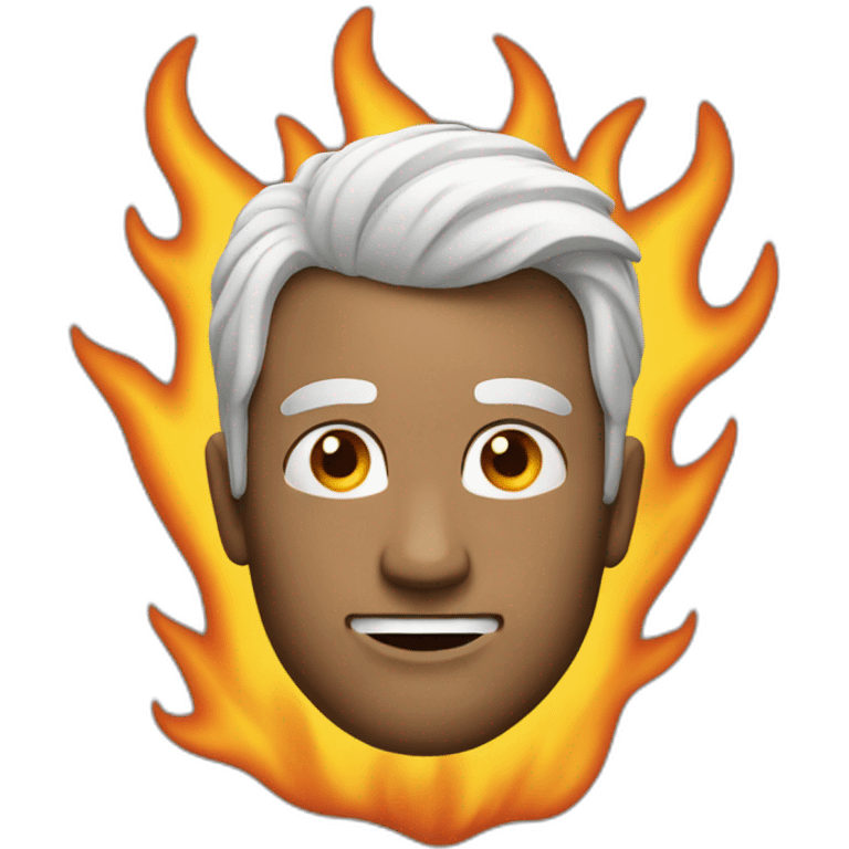 man with hair on fire emoji