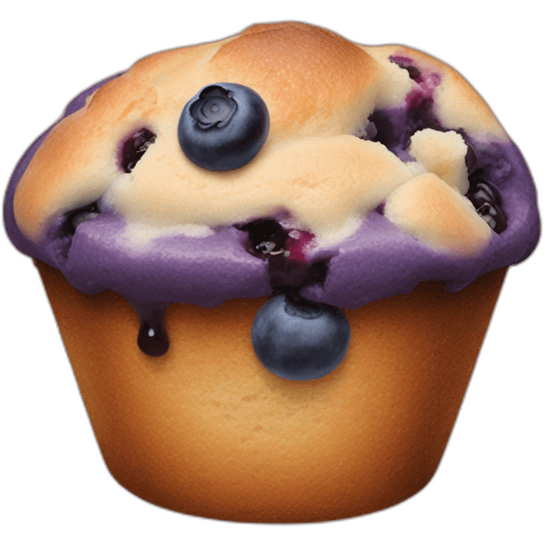 Licked blueberry muffin emoji