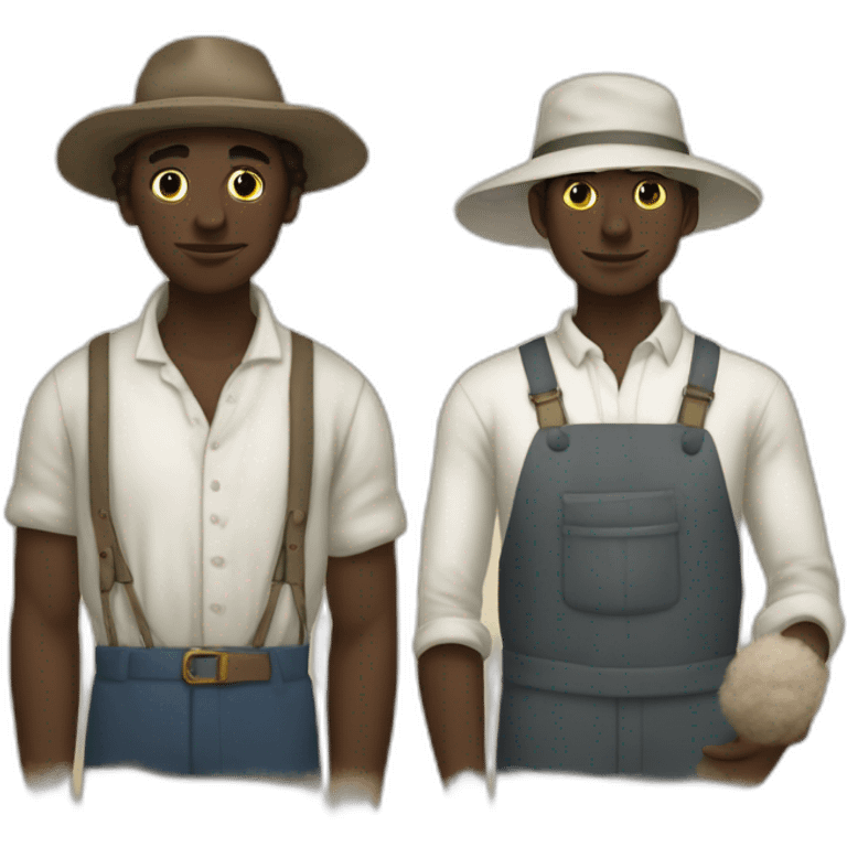 cotton worker in 1800 and his white friend emoji