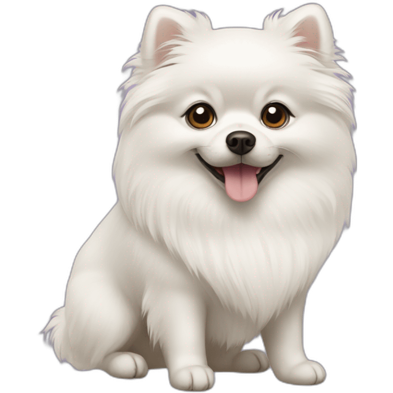 White pomeranian dog emoji