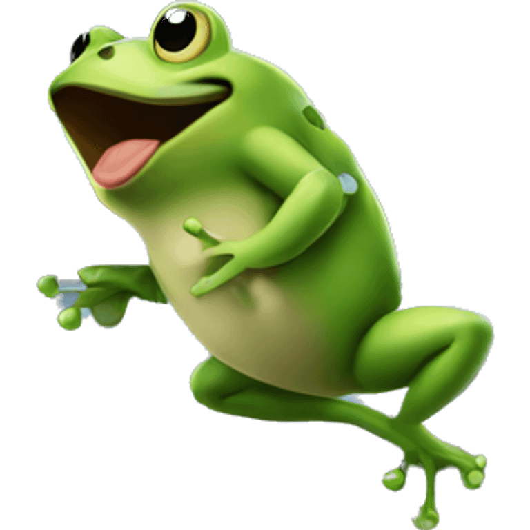 Frog jumping over building  emoji