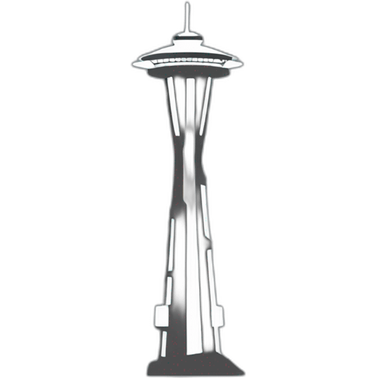 Space needle, tower monument, landmark, icon, silhouette emoji