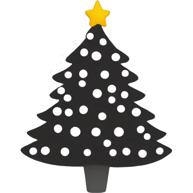 black and white christmas tree emoji