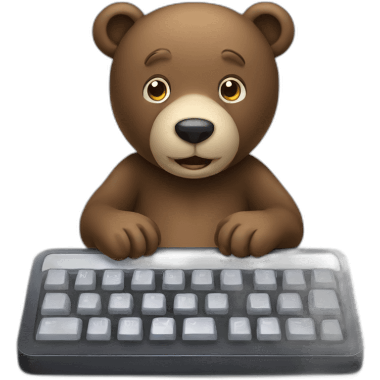 keyboard typing bear emoji