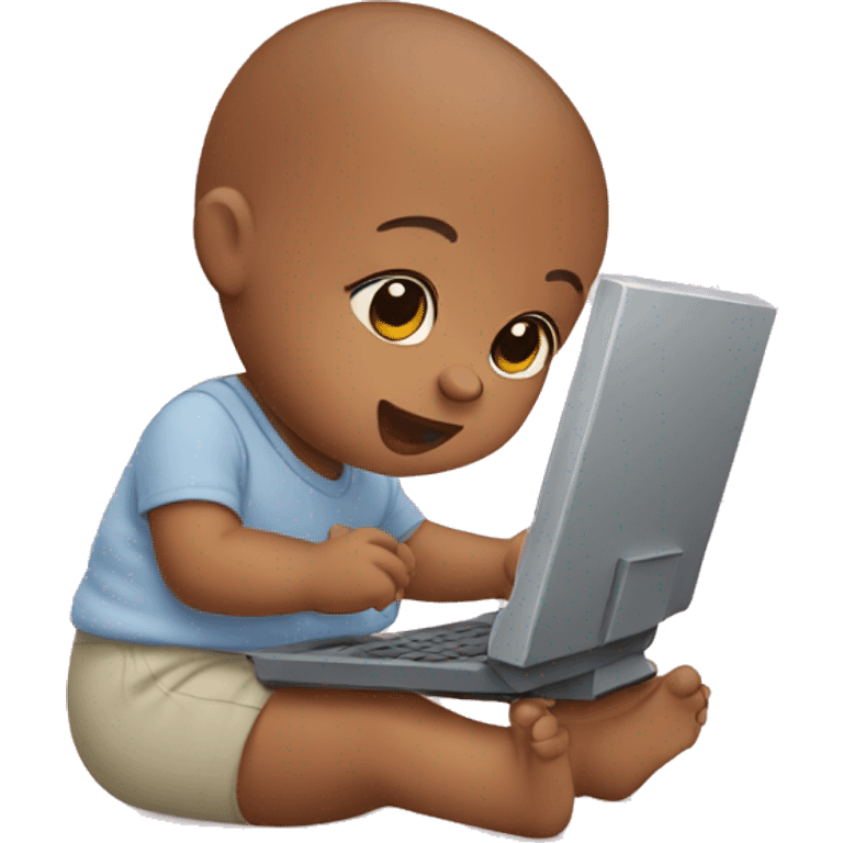 an infant using a computer emoji