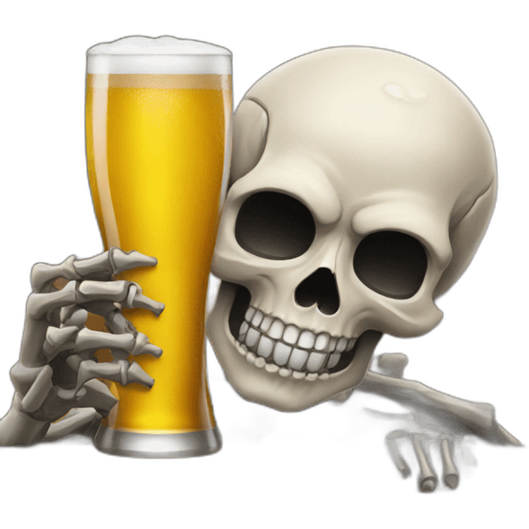 skull drinking beer emoji