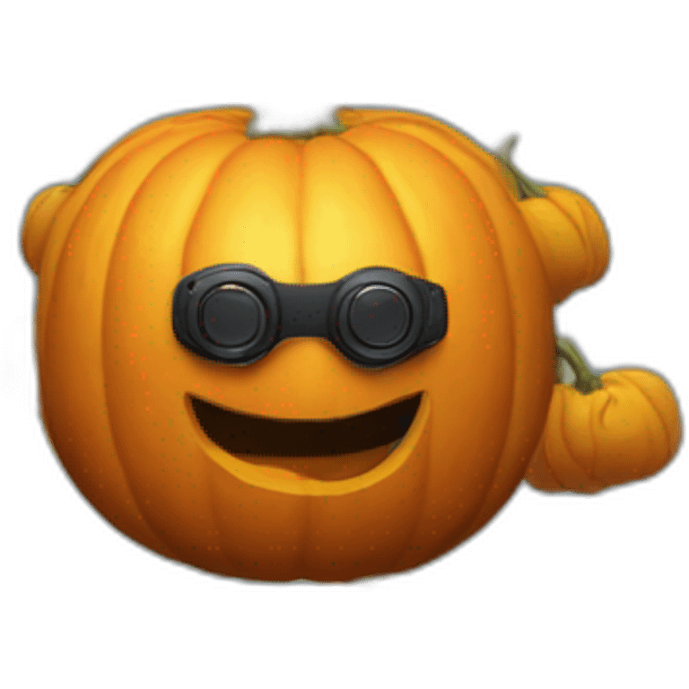 pumpkin in virtual reality headset emoji