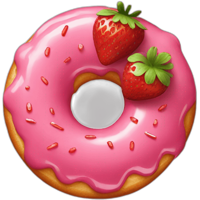 Strawberry donut emoji