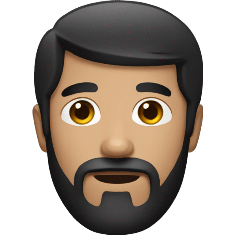 Man black hair beard glance emoji