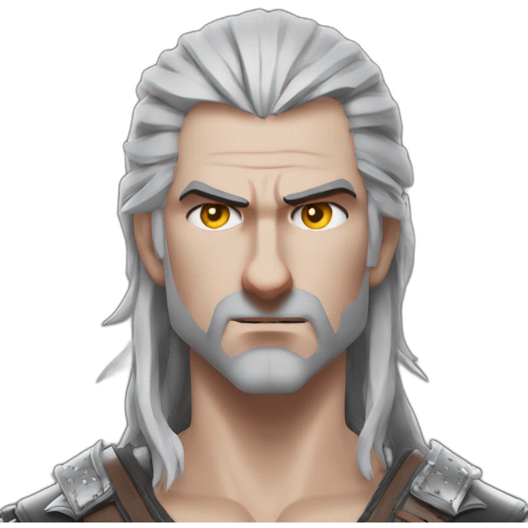 geralt of rivia the while wolf angry lazer eyes emoji