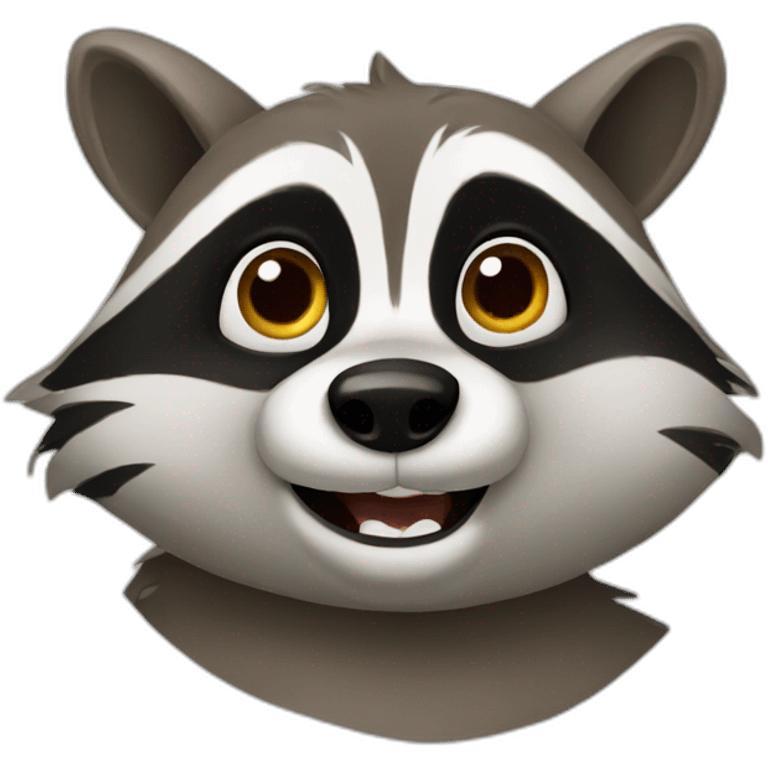 Silly raccoon emoji