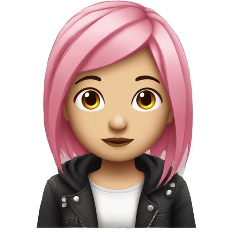 emo girl with pink hair emoji